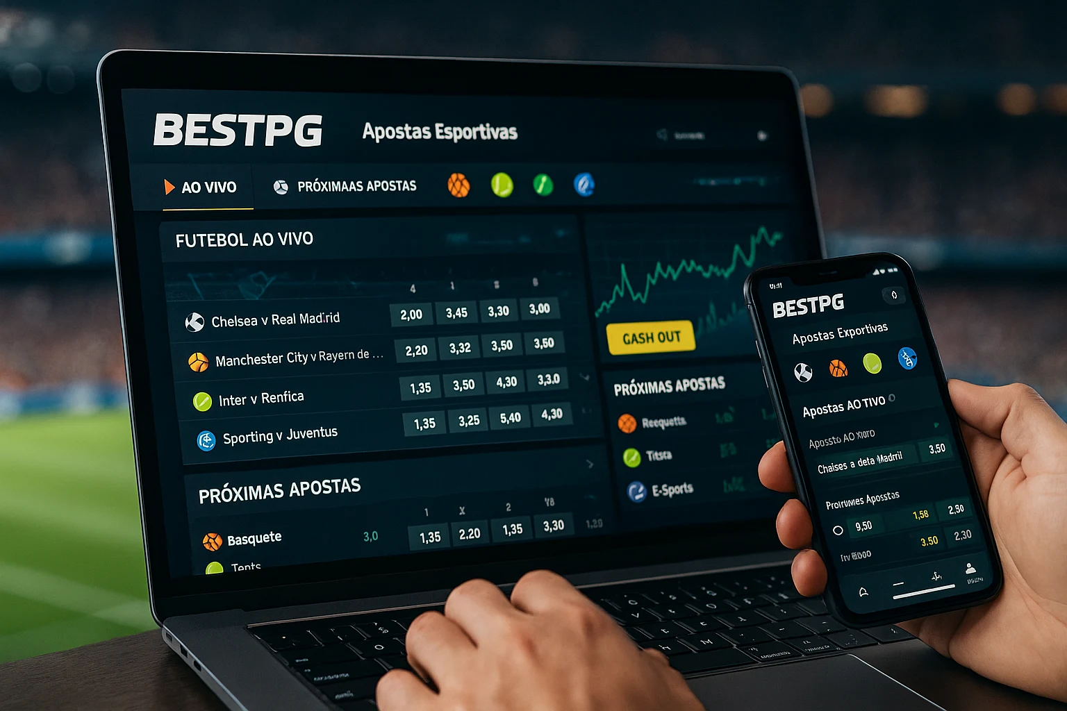 Aposte em apostas esportivas no cassino online BESTPG